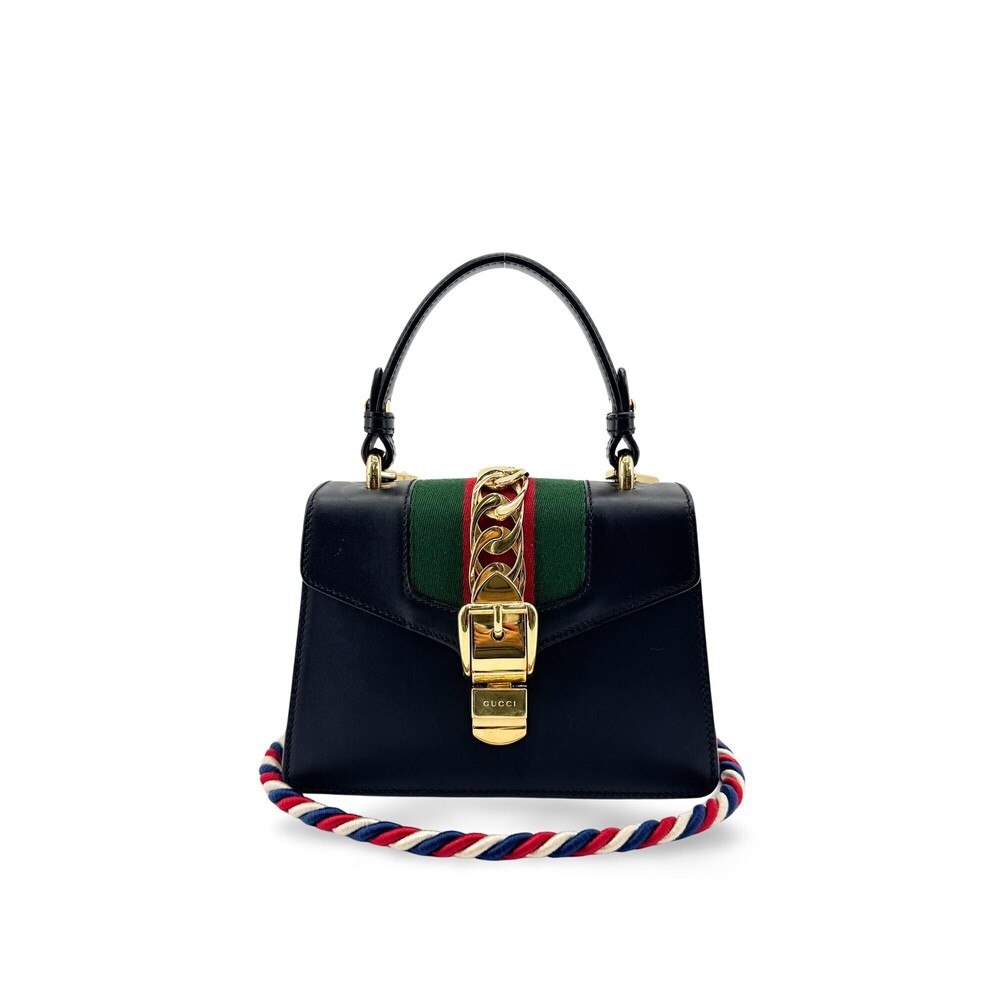Gucci Sylvie Top Handle Leather Mini